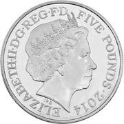 5 Pounds - Elizabeth II 4th portrait; Queen Anne obverse image