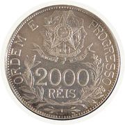 2000 Réis dashes between stars, Brazil, 1912-1913 reverse image