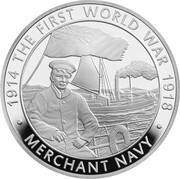 5 Pounds - Elizabeth II Merchant Navy; Silver Proof, United Kingdom, 2015 reverse image