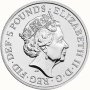 5 Pounds - Elizabeth II 5th portrait; King Canute obverse image