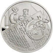 5 Pounds - Elizabeth II Widows Left Behind; Silver Proof, United Kingdom, 2018 reverse image
