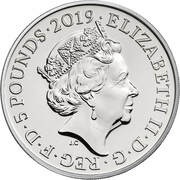5 Pounds - Elizabeth II 5th portrait; The Crown Jewels obverse image