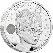 5 Pounds - Elizabeth II Harry Potter; Silver Proof, United Kingdom, 2022 reverse image