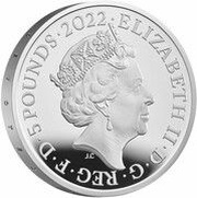 5 Pounds - Elizabeth II The Queen's Reign, Bestowing Her Honours; Silver Proof obverse image
