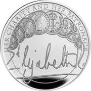 5 Pounds - Elizabeth II The Queen's Reign, Charity and Patronage; Silver Piedfort, United Kingdom, 2022 reverse image
