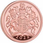 5 Sovereigns- Elizabeth II 5th portrait; Platinum Jubilee, United Kingdom, 2022 reverse image
