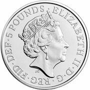 5 Pounds - Elizabeth II Posthumous; 5th portrait; Yale of Beaufort obverse image
