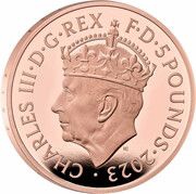 5 Pounds - Charles III Coronation; Gold Proof obverse image