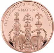 5 Pounds - Charles III Coronation; Gold Proof, United Kingdom, 2023 reverse image