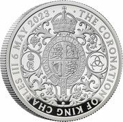 5 Pounds - Charles III Coronation; Silver Proof, United Kingdom, 2023 reverse image