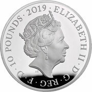 10 Pounds - Elizabeth II Legend of the Ravens; Silver Proof obverse image