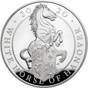 10 Pounds - Elizabeth II White Horse of Hanover; Silver Proof, United Kingdom, 2020 reverse image