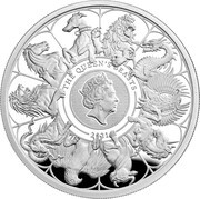 10 Pounds - Elizabeth II The Queen's Beasts Completer; Silver Piedfort, United Kingdom, 2021 reverse image