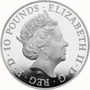 10 Pounds - Elizabeth II The Queen's Beasts Completer; Silver Proof obverse image
