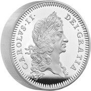 10 Pounds - Charles III Charles II; Silver Piedfort, United Kingdom, 2023 reverse image