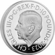 10 Pounds - Charles III Luke Skywalker and Princess Leia; Silver Proof obverse image