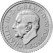 10 Pounds - Charles III 1/10th oz Fine Platinum obverse image