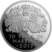 25 Pounds - Elizabeth II Platinum Wedding; Platinum Proof, United Kingdom, 2017 reverse image