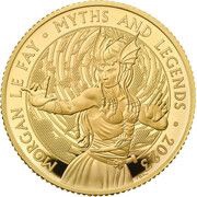 25 Pounds - Charles III Morgan Le Fay; Gold Proof, United Kingdom, 2023 reverse image