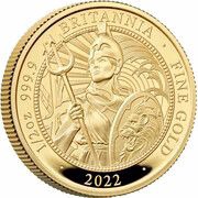 50 Pounds - Elizabeth II 5th portrait; 1/2 oz Fine Gold, United Kingdom, 2022 reverse image