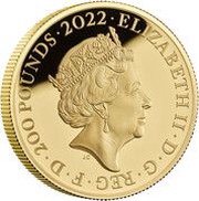200 Pounds - Elizabeth II Rome; Gold Proof obverse image
