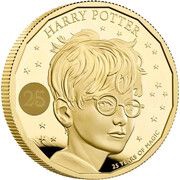 200 Pounds - Elizabeth II Harry Potter; Gold Proof, United Kingdom, 2022 reverse image