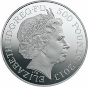 500 Pounds - Elizabeth II 60th Coronation Jubilee; Silver Proof obverse image