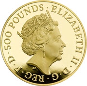 500 Pounds - Elizabeth II Year of the Monkey; Gold Proof obverse image
