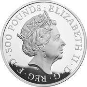500 Pounds - Elizabeth II Yale of Beaufort; Silver Proof obverse image