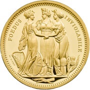 500 Pounds - Elizabeth II The Three Graces; Gold Proof, United Kingdom, 2020 reverse image