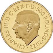 500 Pounds - Charles III Life and legacy of the Queen; Gold Piedfort obverse image