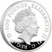 500 Pounds - Elizabeth II Posthumous; Yale of Beaufort; Silver Proof obverse image