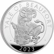 500 Pounds - Elizabeth II Posthumous; Yale of Beaufort; Silver Proof, United Kingdom, 2023 reverse image