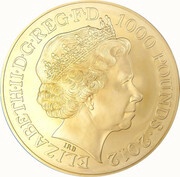 1000 Pounds - Elizabeth II London Olympics; Gold Proof obverse image