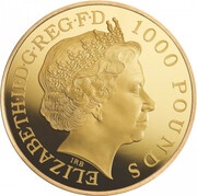 1000 Pounds - Elizabeth II Royal Christening; Gold Proof obverse image