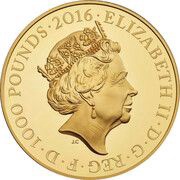 1000 Pounds - Elizabeth II Queen's 90th Birthday; Gold Proof obverse image