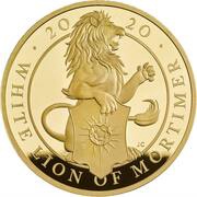 1000 Pounds - Elizabeth II White Lion of Mortimer; Gold Proof, United Kingdom, 2020 reverse image