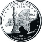 ¼ Dollar "Washington Quarter" New York - Silver Proof reverse image