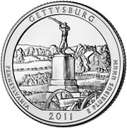 ¼ Dollar "Washington Quarter" Gettysburg National Military Park, Pennsylvania - Silver Proof reverse image