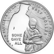 ½ Dollar National Purple Heart Hall of Honor, United States, 2022 reverse image
