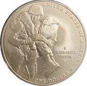 1 Dollar Medal of Honor, United States, 2011 reverse image