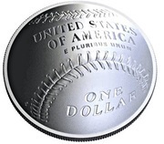 1 Dollar National Baseball Hall of Fame, United States, 2014 reverse image