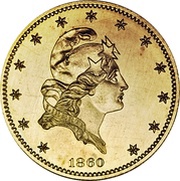 5 Dollars "1860 Half Eagle" Pattern; gold obverse image