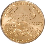 10 Dollars "American Gold Eagle" Bullion Coinage, United States, 1986-2021 reverse image