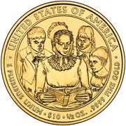 10 Dollars Anna Harrison; Bullion Coinage, United States, 2009 reverse image