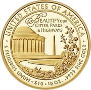 10 Dollars Claudia Taylor "Lady Bird" Johnson; Bullion Coinage, United States, 2015 reverse image