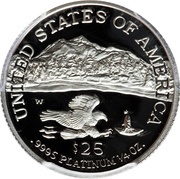 25 Dollars "American Platinum Eagle" Bullion Coinage reverse image