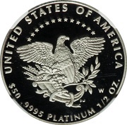 50 Dollars "American Platinum Eagle" Bullion Coinage, United States, 2005 reverse image