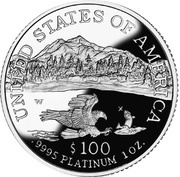 100 Dollars "American Platinum Eagle" Bullion Coinage reverse image