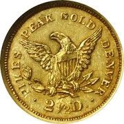 2½ Dollars - Clark, Gruber and Co., United States, 1860 reverse image